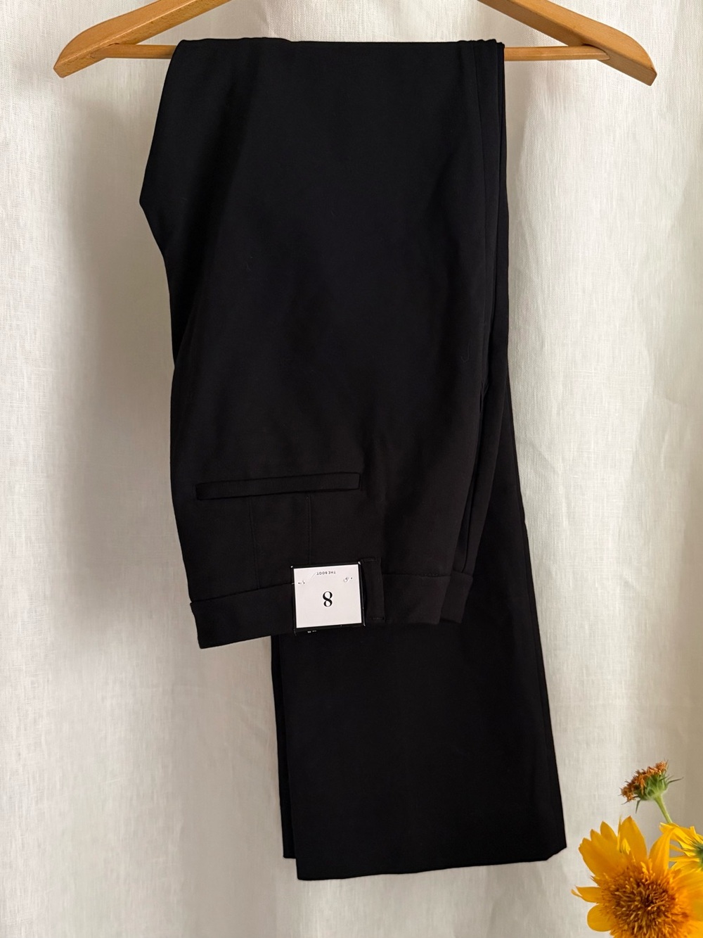 NWT WHBM Effortless Bootcut Dress Pants 8R Black Stretch Trouser